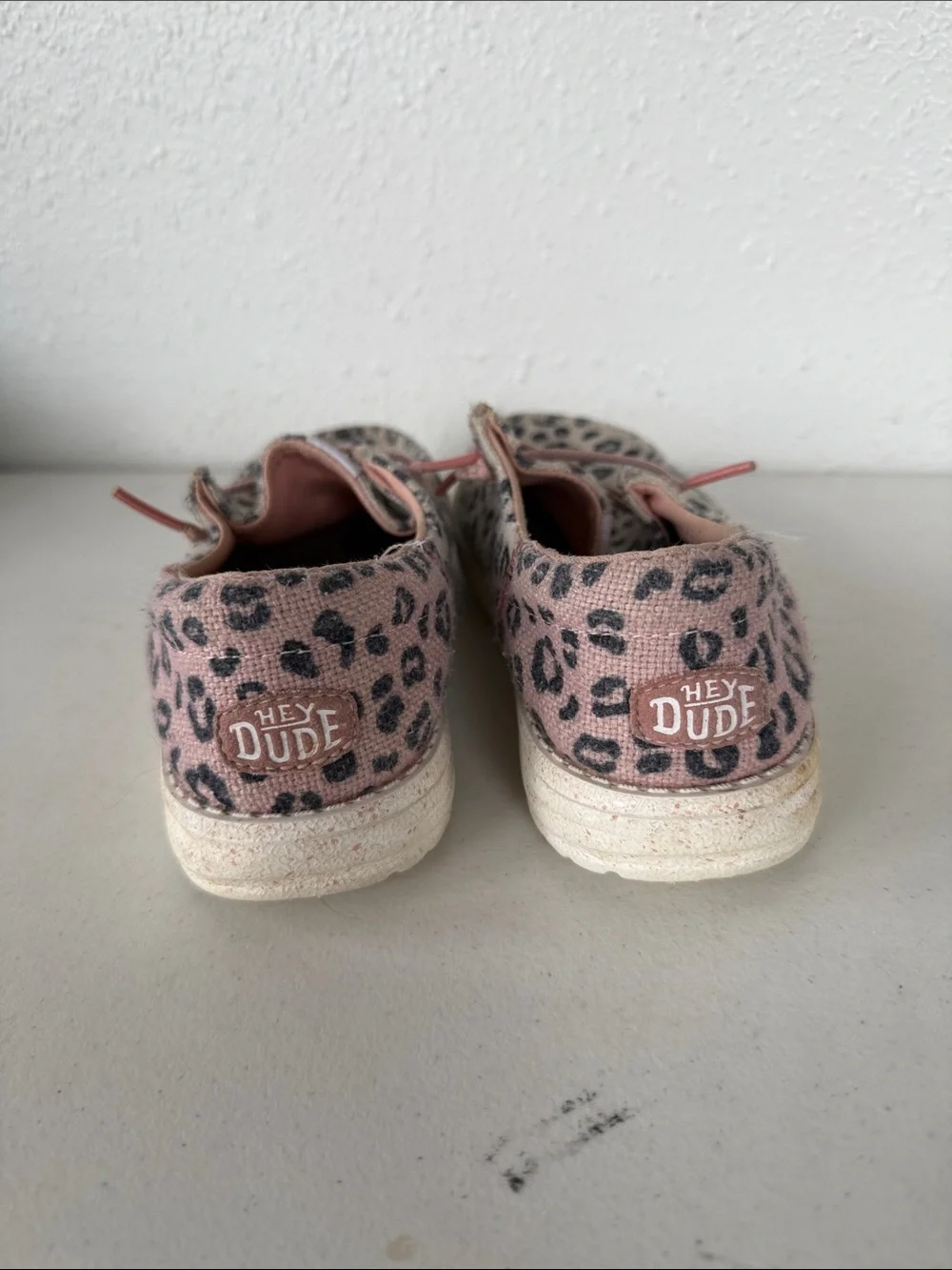 Hey Dude Kids Leopard Print Sneakers with pink